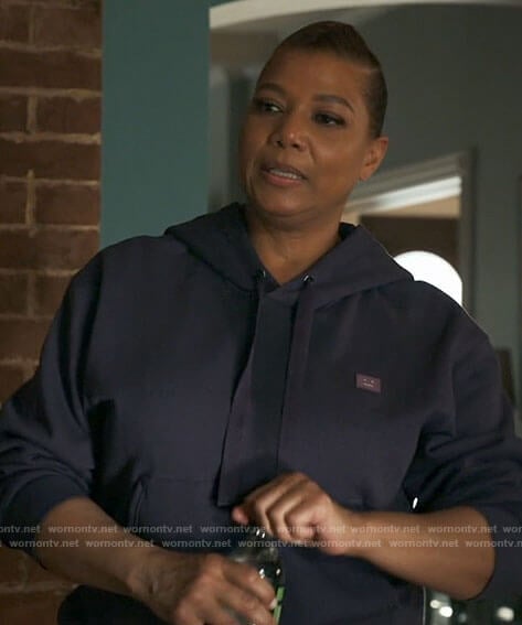 Robyn’s purple face hoodie on The Equalizer