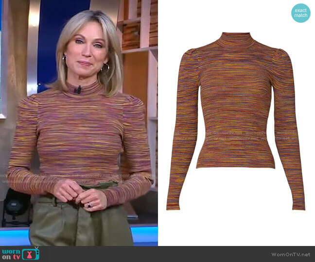 Ronny Kobo Octavia Top worn by Amy Robach on Good Morning America