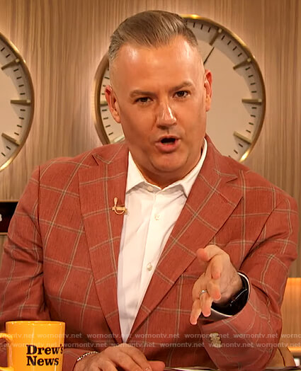 Ross’s orange checked blazer on The Drew Barrymore Show
