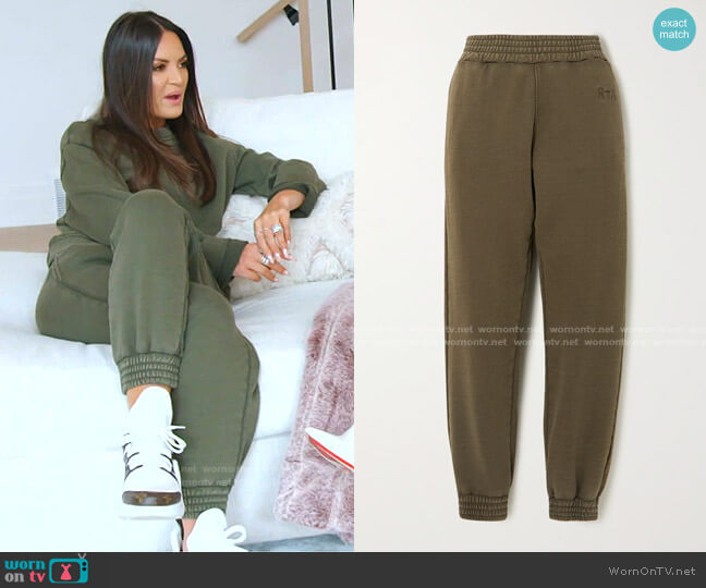 RtA Sydney Cotton Jersey Track Pants worn by Lisa Barlow on The Real Housewives of Salt Lake City