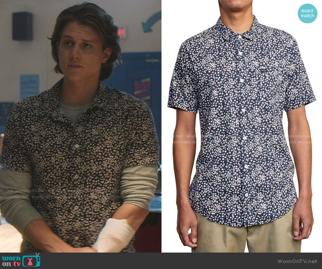 RVCA Shorts Sleeve Woven Shirt worn by Ace (Alex Saxon) on Nancy Drew