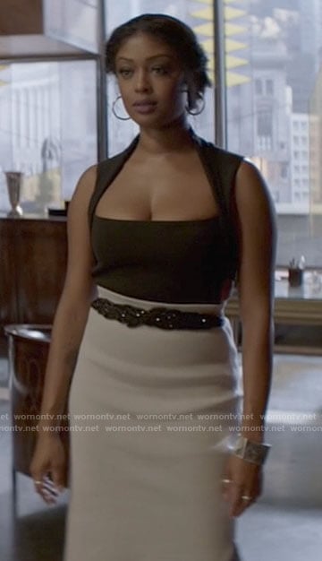 Ryan’s black square neck top on Batwoman