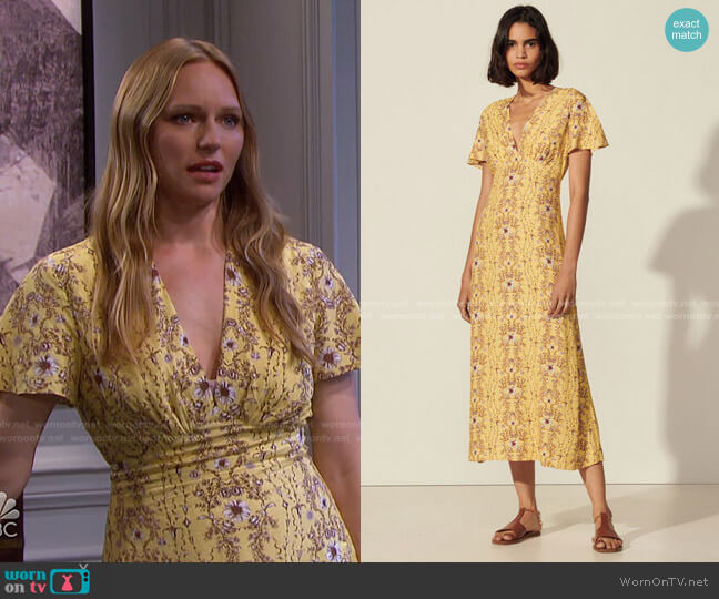 Sandro Long Printed Dress worn by Abigail Deveraux (Marci Miller) on Days of our Lives