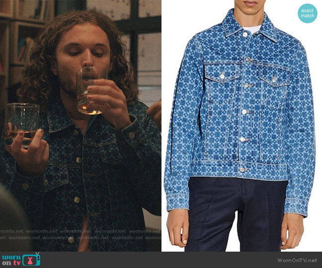 Sandro Cotton Printed Denim Jacket