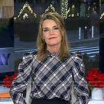 Savannah’s plaid puff sleeve top on Today