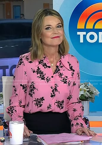 Savannah’s pink floral blouse on Today