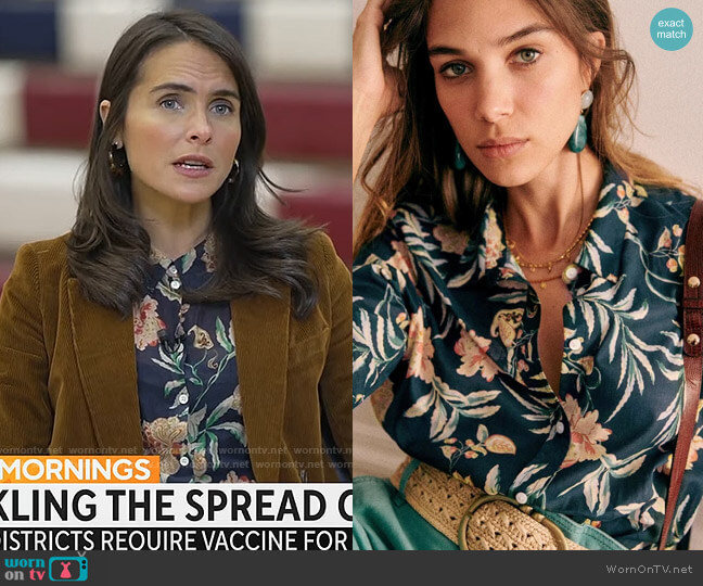 Sezane Pierro Shirt in Maxi Flowers worn by Lilia Luciano on CBS Mornings