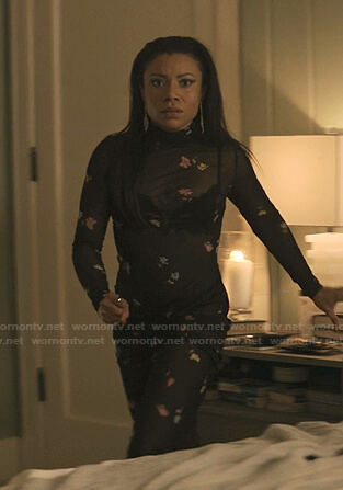 Sherry’s black floral sheer dress on You