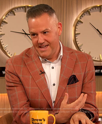 Ross’s orange checked blazer on The Drew Barrymore Show