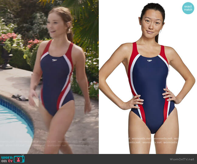 Speedo Quantum Swimsuit worn by Kristy Thomas (Sophie Grace) on The Baby-Sitters Club