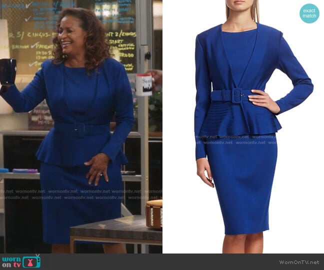 St. John Sleeveless Milano Knit Sheath Dress worn by Catherine Avery (Debbie Allen) on Greys Anatomy