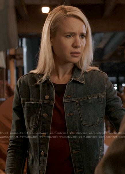 Stevie’s denim jacket on Chicago Med