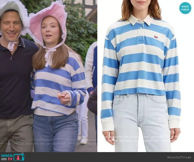 Levis Stripe Rugby Jersey worn by Kristy Thomas (Sophie Grace) on The Baby-Sitters Club