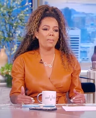 Sunny’s leather wrap dress on The View