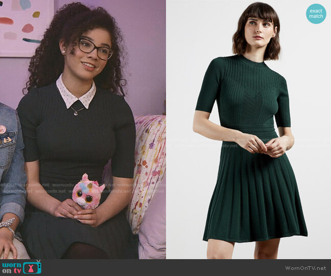 Ted Baker Olivinn Dress worn by Mary-Anne Spier (Malia Baker) on The Baby-Sitters Club