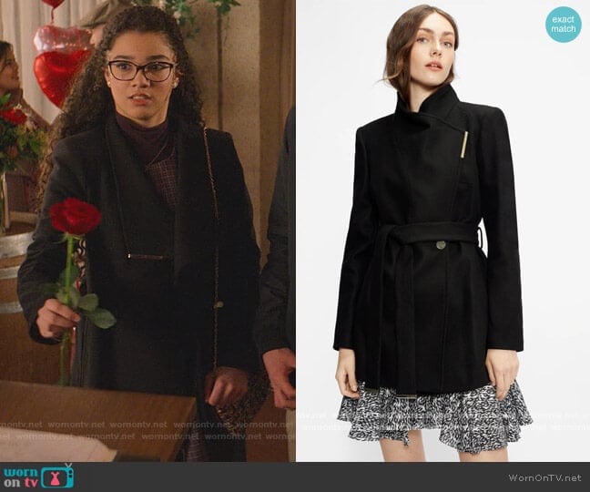 Ted Baker Rosess Coat worn by Mary-Anne Spier (Malia Baker) on The Baby-Sitters Club