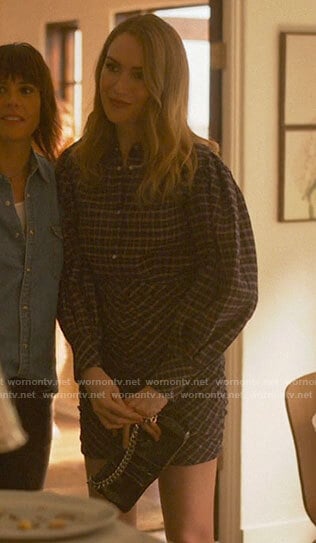 Tess’s plaid puff sleeve dress on The L Word Generation Q