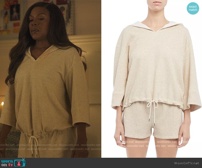 Theory Drawstring Hooded Sweatshirt worn by Leah Franklin-Dupont (Nadine Ellis) on Our Kind of People