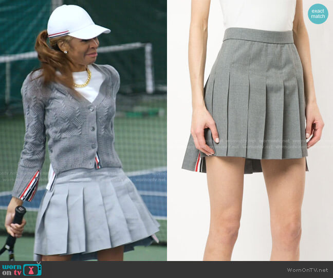 Thom Browne Dropped Back Mini Pleated Skirt worn by Mary Cosby on The Real Housewives of Salt Lake City