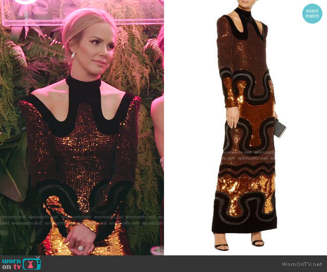 Tom Ford Cutout Sequined Velvet Gown