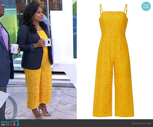 Trina Turk Lily Jumpsuit worn by Sheinelle Jones on Today