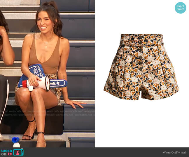 Ulla Johnson Ares Printed High-Rise Shorts worn by Kaitlyn Bristowe on The Bachelorette