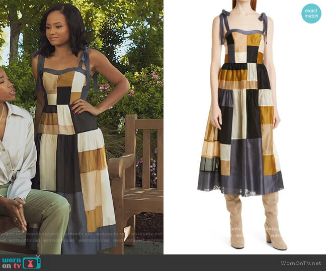 Ulla Johnson Minerva Sleeveless Midi Dress worn by Lauren Dupont (Rhyon Nicole Brown) on Our Kind of People