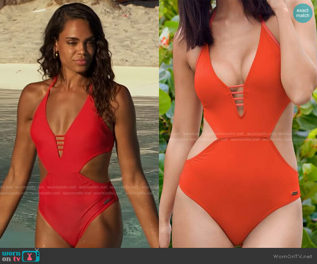 Venus Cut Out Plunge One-Piece worn by Michelle Young on The Bachelorette