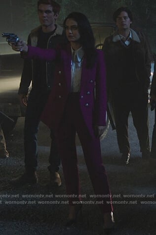 Veronica’s pink double breasted blazer on Riverdale
