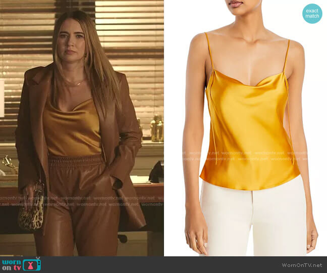 Vince Draped Cami Top worn by Amanda Carrington (Eliza Bennett) on Dynasty