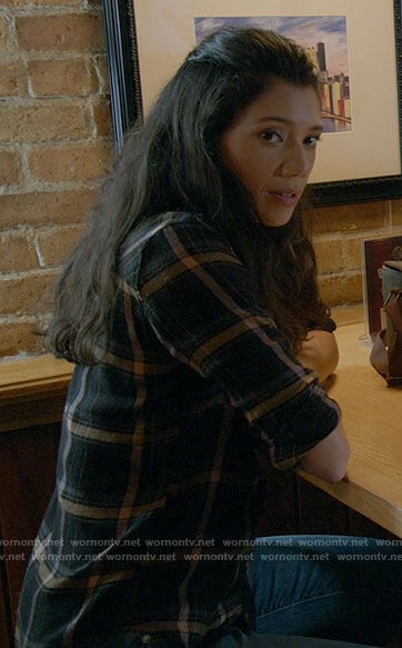 Violet’s black plaid shirt on Chicago Fire