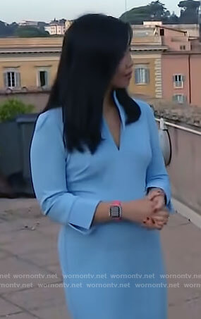 Weijia Jiang’s light blue dress on CBS Mornings
