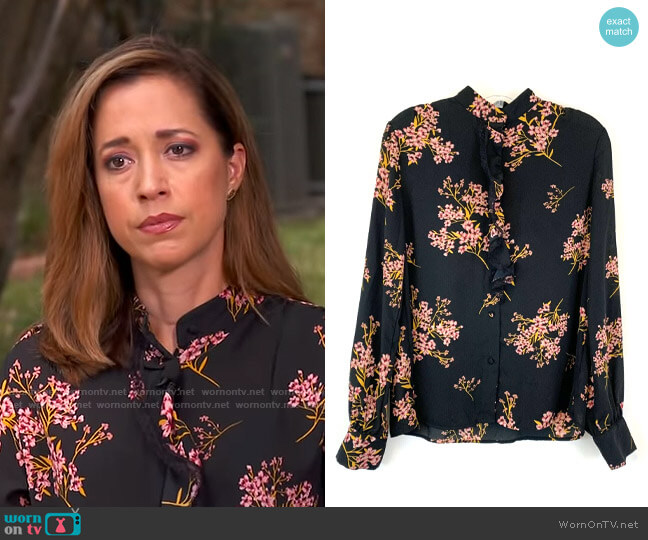 Who What Wear Floral Blouse worn by Mireya Villarreal on CBS Mornings