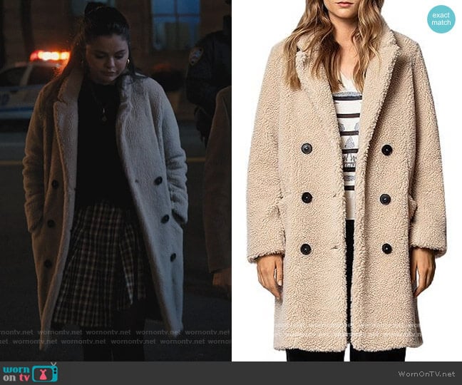 Zadig and Voltaire Mint Teddy-Bear Coat worn by Mabel Mora (Selena Gomez) on Only Murders in the Building