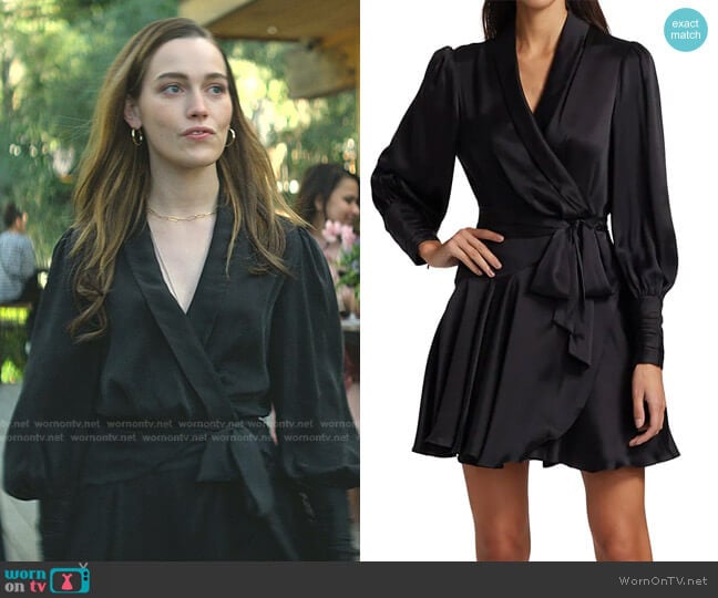 Zimmermann Silk Wrap Mini Dress worn by Love Quinn (Victoria Pedretti) on You
