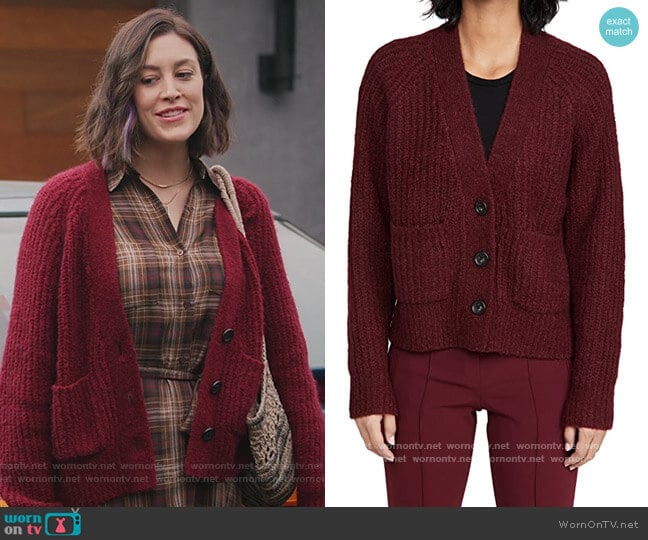 A.L.C. Cleveland Cardigan worn by Sarah (Caitlin McGee) on Home Economics