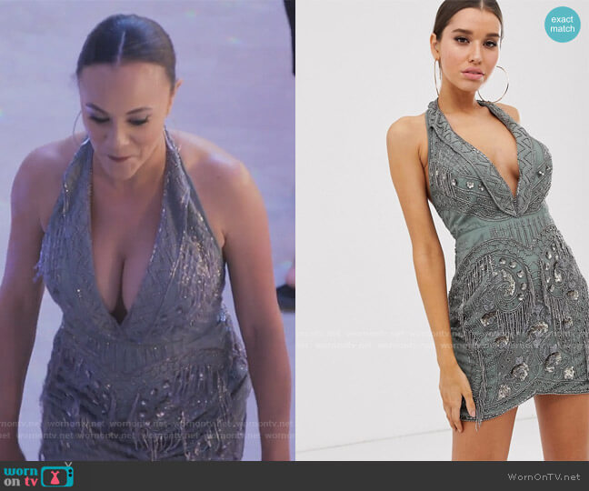 ASOS Embellished Tux Mini Dress worn by Ashley Darby on The Real Housewives of Potomac
