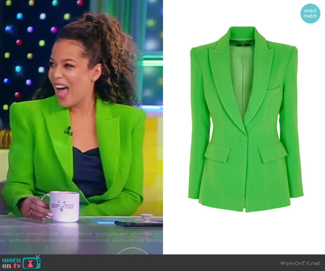 Alex Perry Carter stretch-crepe blazer worn by Sunny Hostin on The View