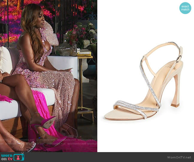 Alexandre Birman Alana Zircone 100mm Sandals worn by Wendy Osefo on The Real Housewives of Potomac