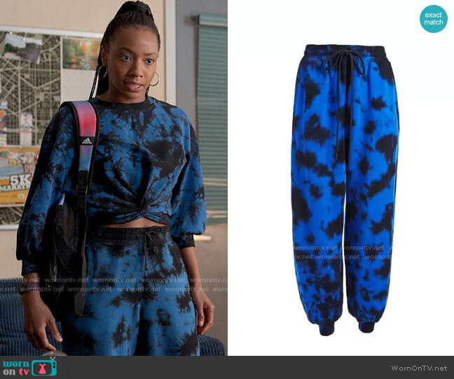 Alice + Olivia Cambria Tie-Dye Joggers worn by Whitney Chase (Alyah Chanelle Scott) on The Sex Lives of College Girls