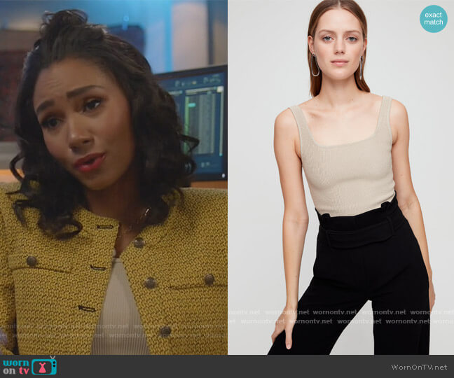 Babaton Sculpt Knit Tank worn by Layla Keating (Greta Onieogou) on All American