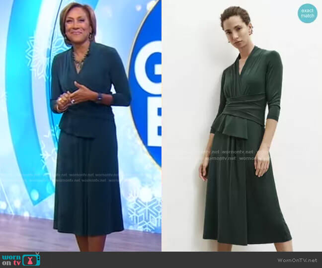 The Fold London Arlington Midi Dress worn by Robin Roberts on Good Morning America