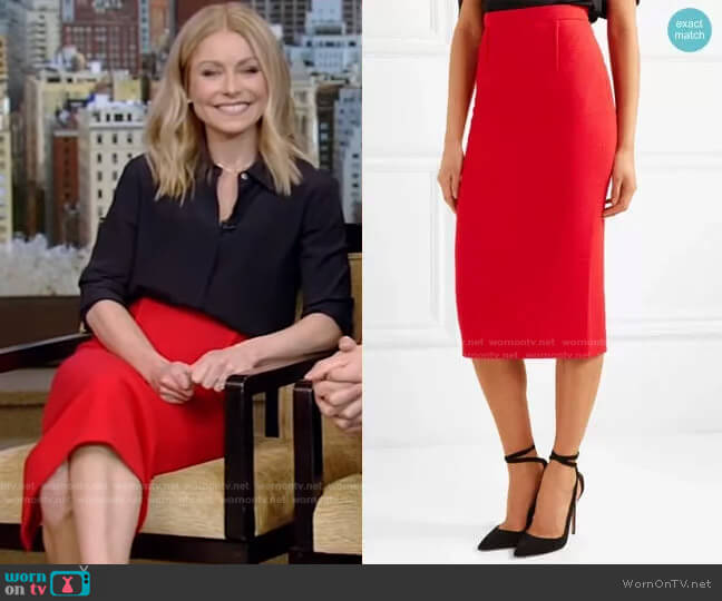 Roland Mouret Arreton Skirt worn by Kelly Ripa on Live with Kelly and Mark