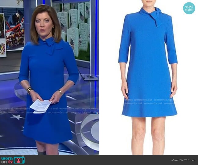 Goat Ava Dress worn by Norah O'Donnell on CBS Evening News