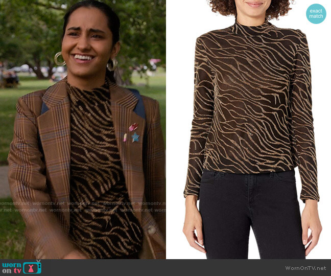 BB Dakota by Steve Madden Gilt Trip Top worn by Bela Malhotra (Amrit Kaur) on The Sex Lives of College Girls