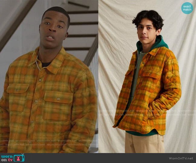 BDG Brushed Plaid Quilted Shirt Jacket worn by Spencer James (Daniel Ezra) on All American