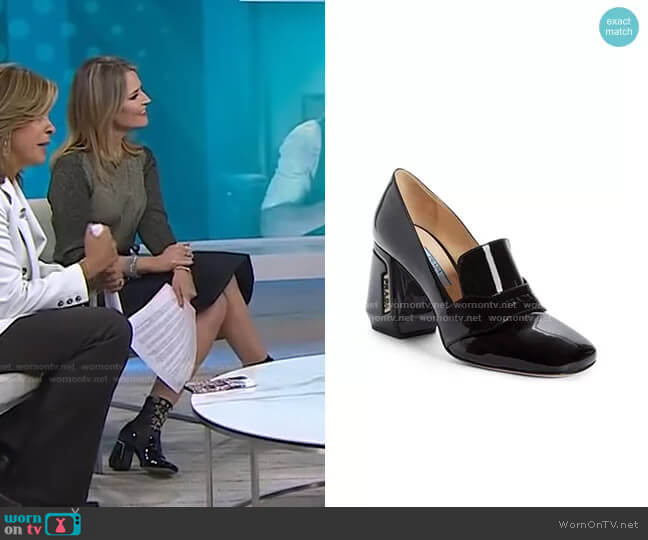 Prada Block Heel Loafer Pump worn by Savannah Guthrie on Today