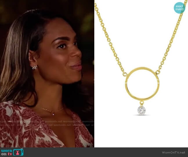 Brevani Dashing Diamonds Circle Necklace worn by Michelle Young on The Bachelorette