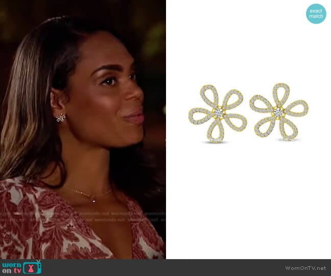 Brevani Diamond Flower Earrings worn by Michelle Young on The Bachelorette