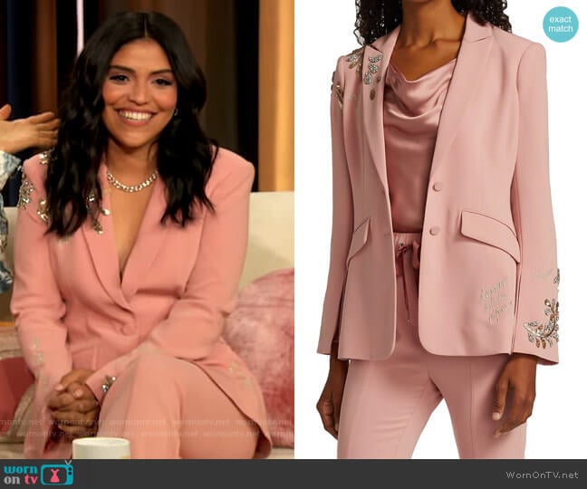 Cinq a Sept Cheyenne Sequin Script Blazer